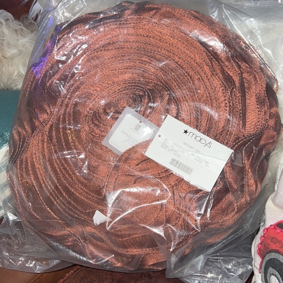 Hayley Rose Chiffon Decorative Throw Pillow With Filler, 16" Round, Copper - Picture 6 of 8